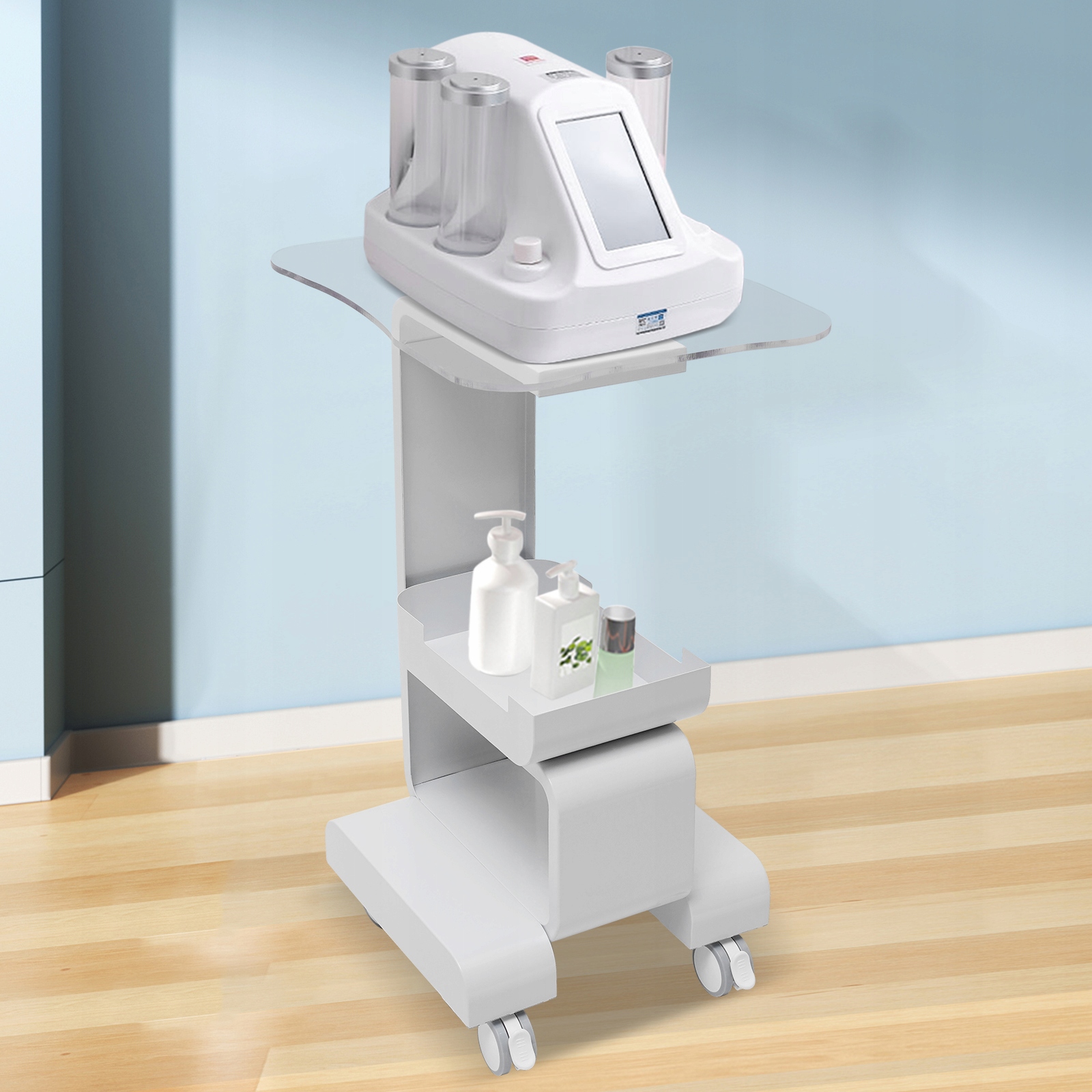 Szklany panel wózka do salonu kosmetycznego Model WENU92G9IL500