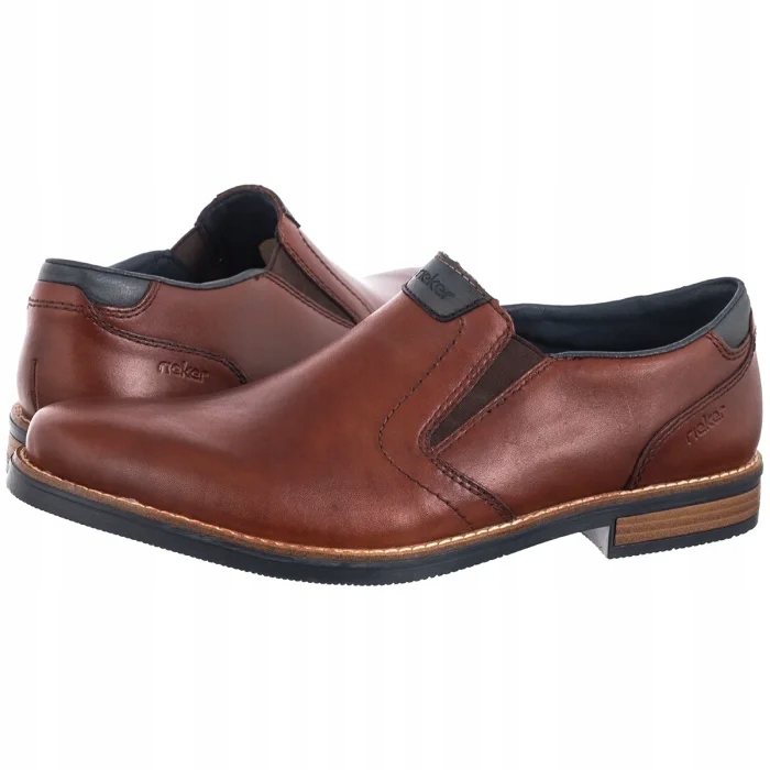 Pánské kožené polobotky Rieker Hnědé 13557-24 Brown
