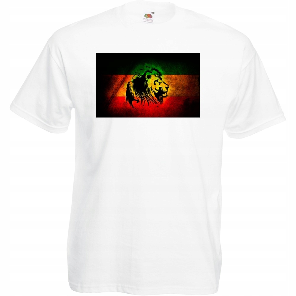 

Koszulka z nadrukiem reggae lew rasta one love XXL