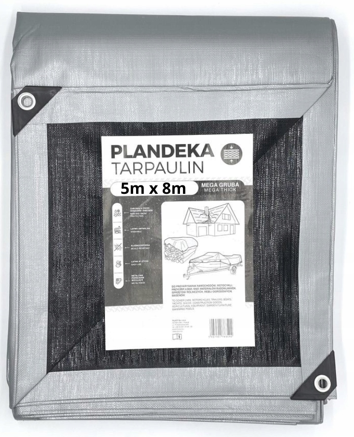 Plachta voděodolná 5x8 m stříbrná silná ochranná Plachta