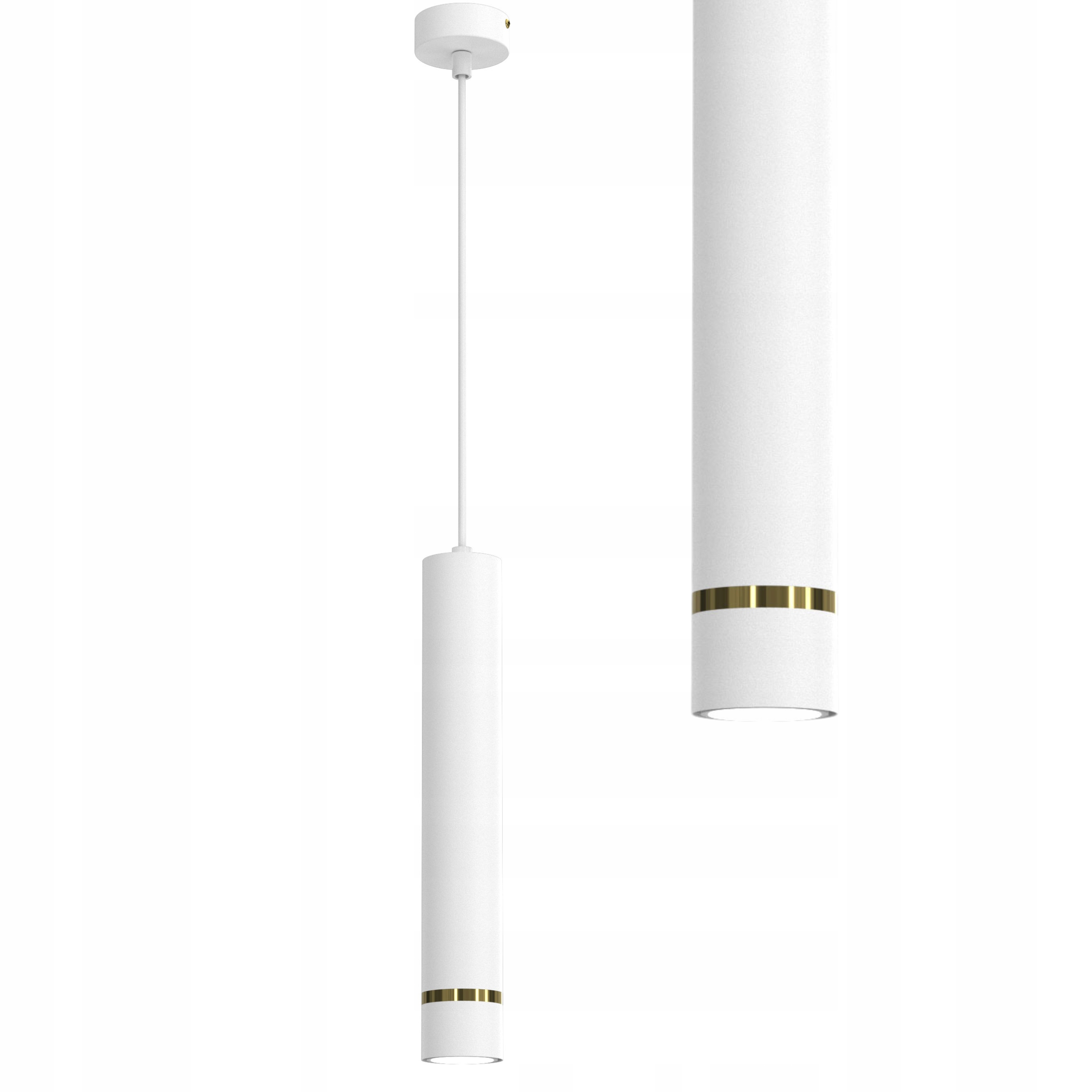 

Lampa Wisząca Sufitowa Tuba Zwis Złoty Żyrandol