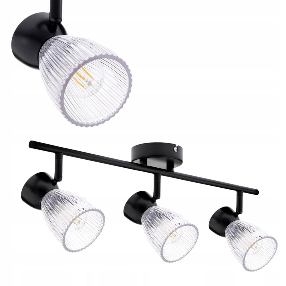 Stropní svítidlo se skleněnými stínidly černá Best Black 3xE14 ML9972 Milagro