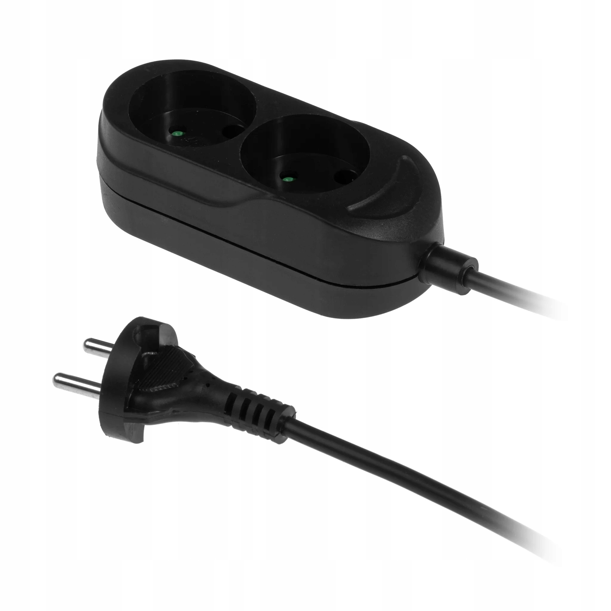 Przedłużacz podwójny PS-260/1 czarny 100% POLSKI