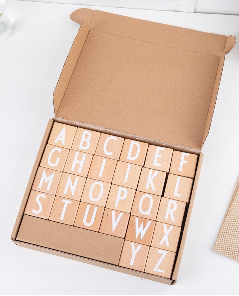 Drewniane Klocki Dla Dzieci Z Literami Alfabet Symbole Nauka Duży Zestaw Materiał drewno
