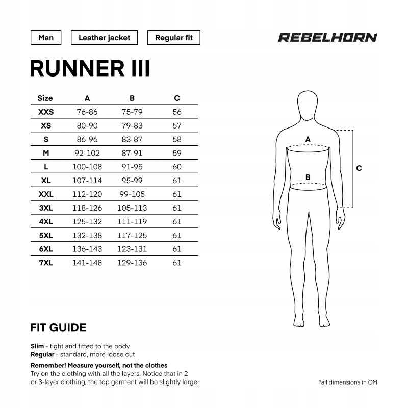 KURTKA SKÓRZANA REBELHORN RUNNER III BLACK 6XL Rodzaj Męskie