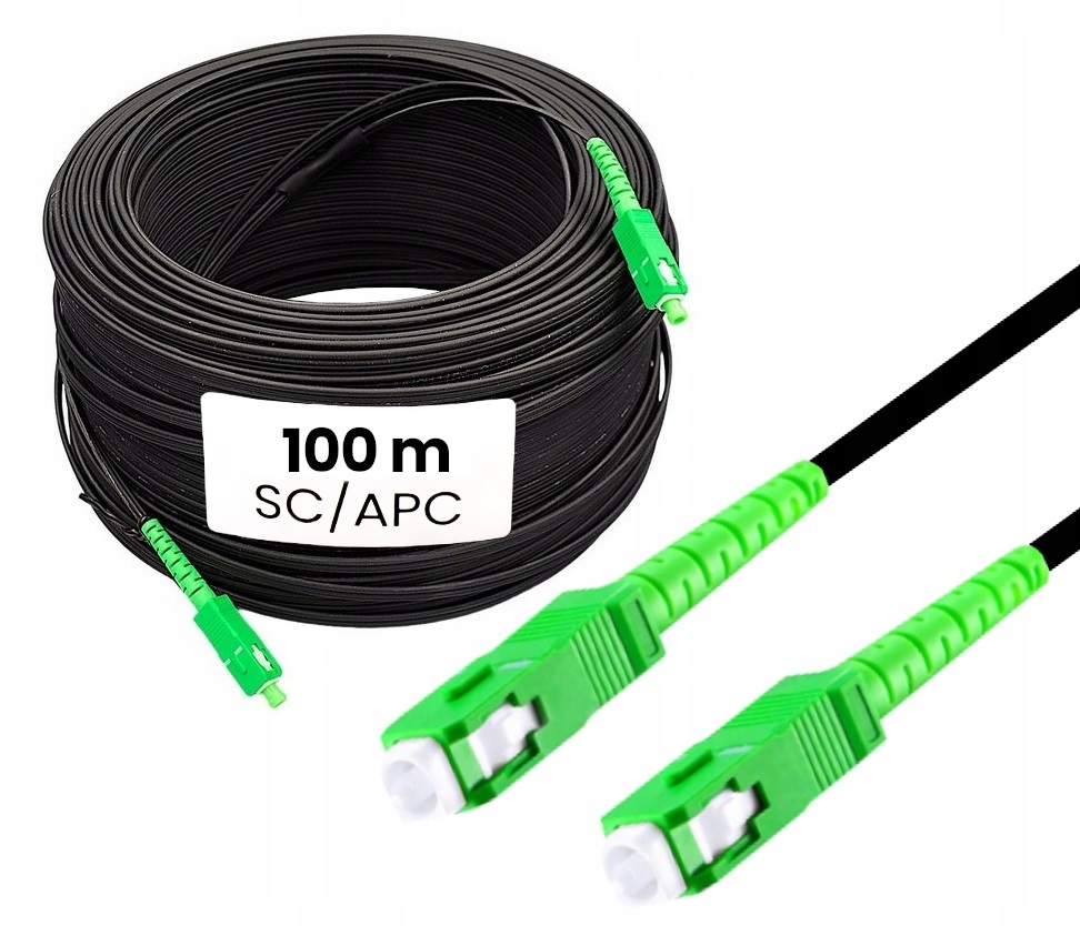 Kabel Optického Vlákna Sm Sc/apc 100 m Simplex Ftth Venkovní