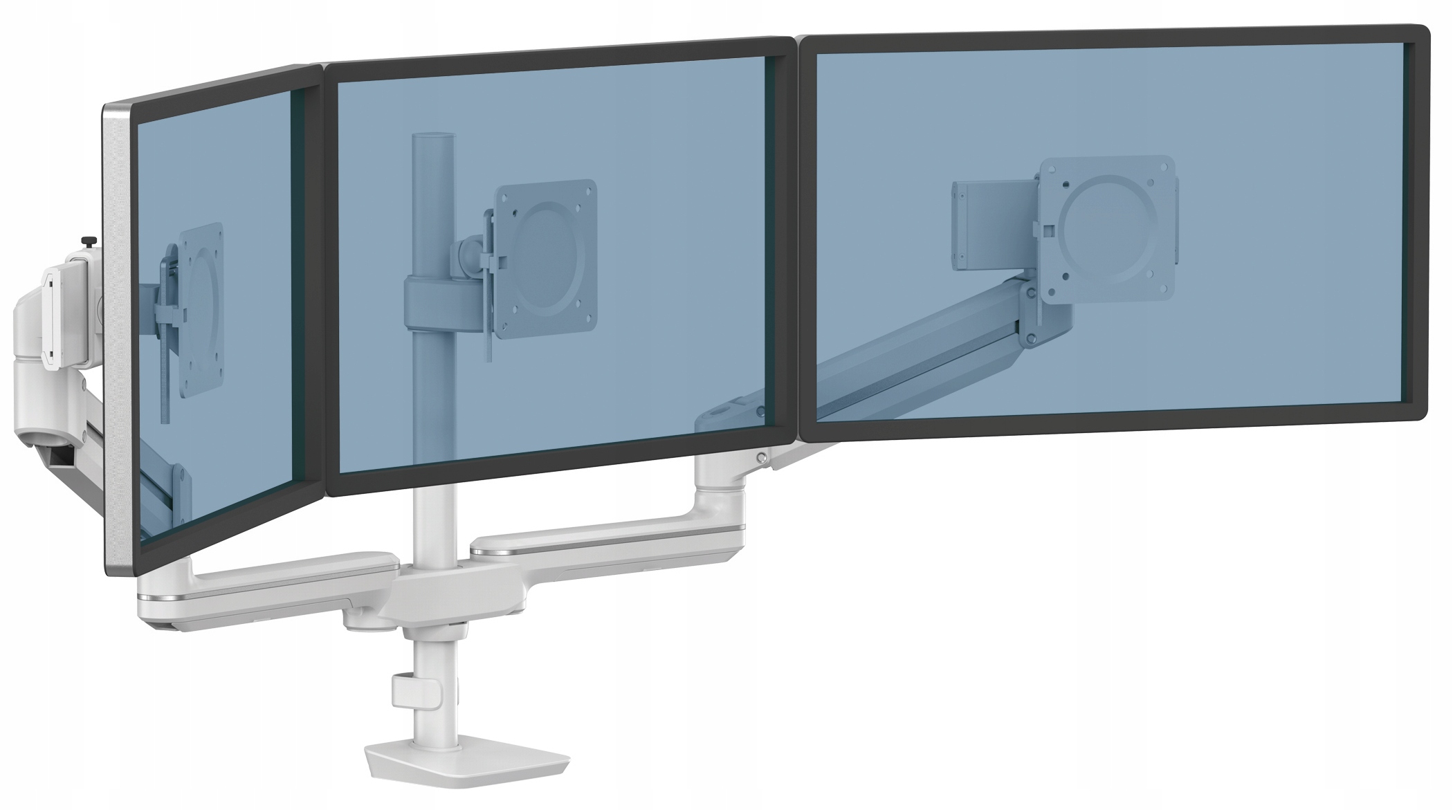 Ramię Regulowane Na 3 Monitory LCD Fellowes Białe