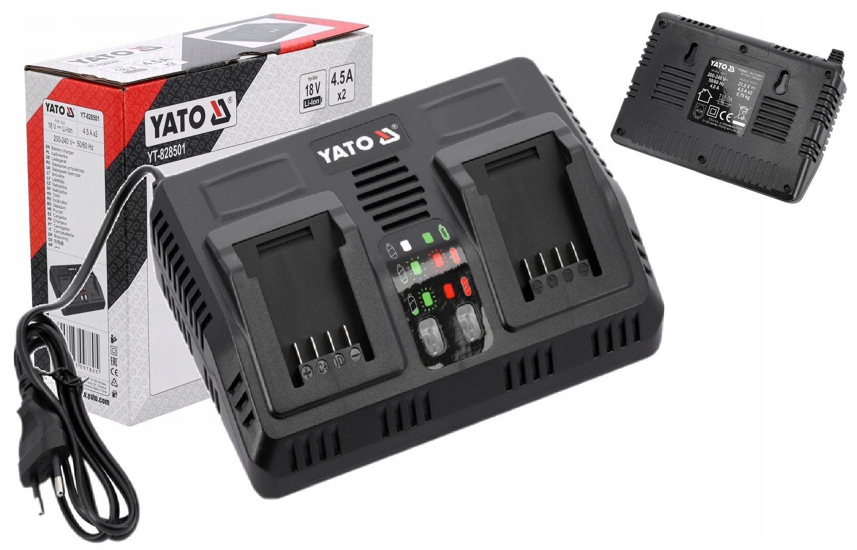 Inteligentní Dvojitá Nabíječka S Chlazením, Systém 18V Yato YT-828501