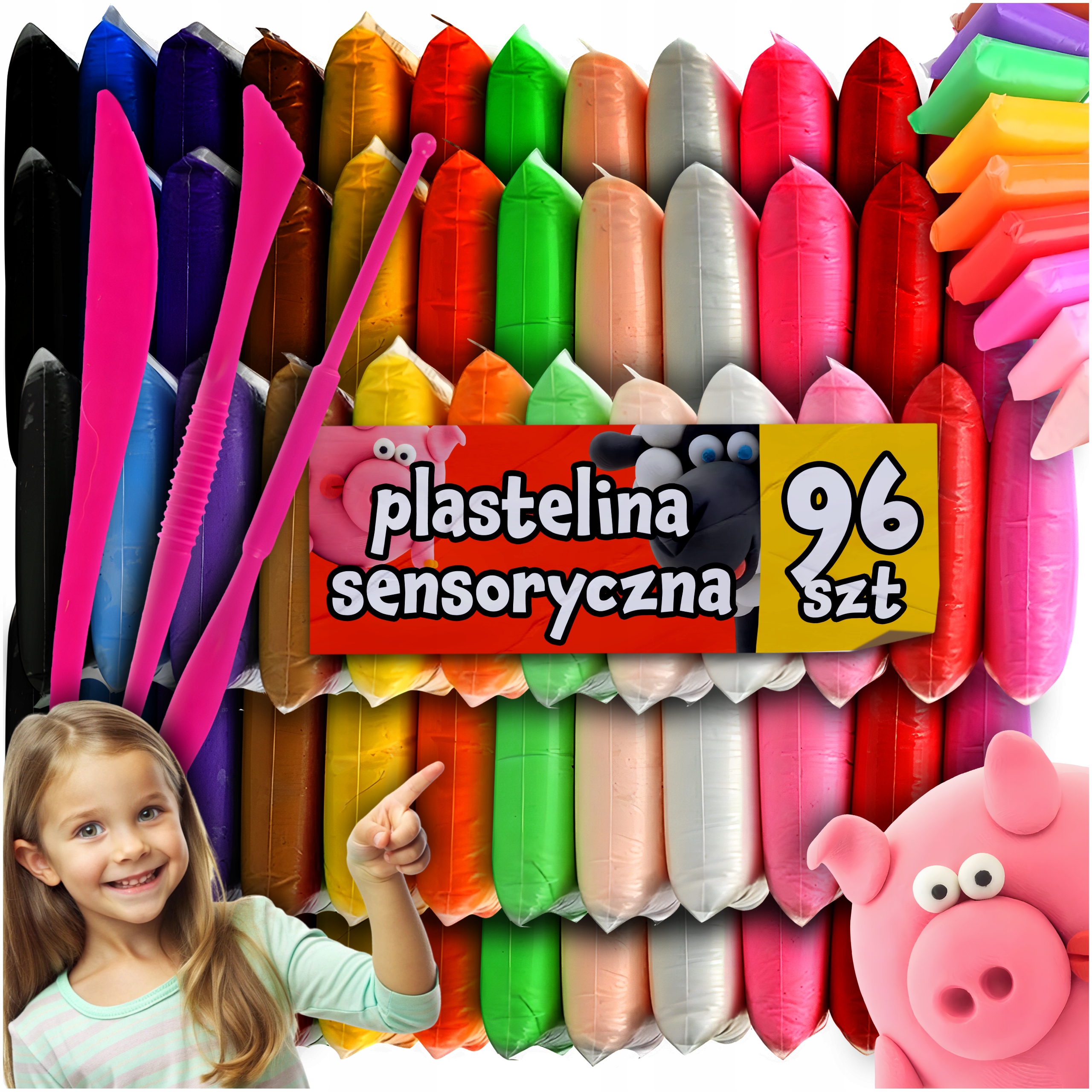 96X PLASTELINA MAGICZNA POLIMEROWA SENSO PIANKOLINA PREZENT DZIEŃ DZIECKA