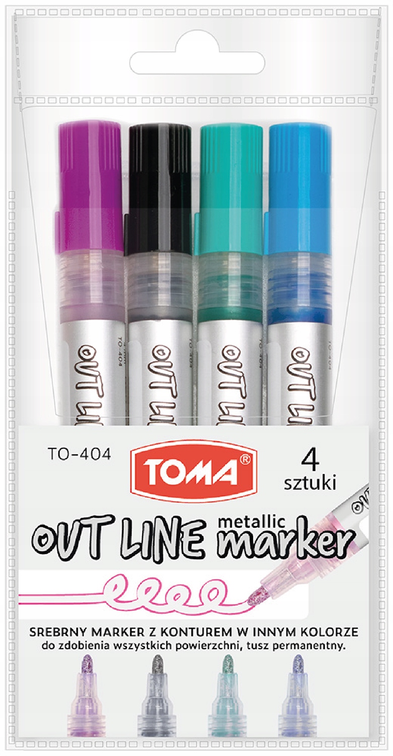 MARKER METALICZNY OUTLINE TOMA 4 kolory