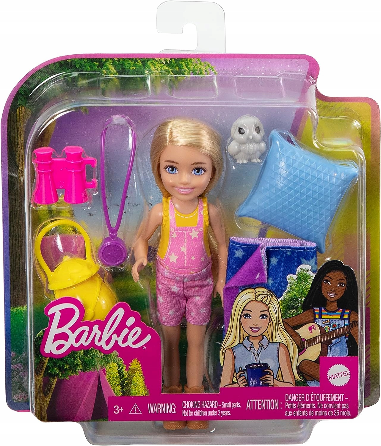 BARBIE LALKA CHELSEA ZESTAW KEMPINGOWY + ŚPIWÓR KEMPING HDF77
