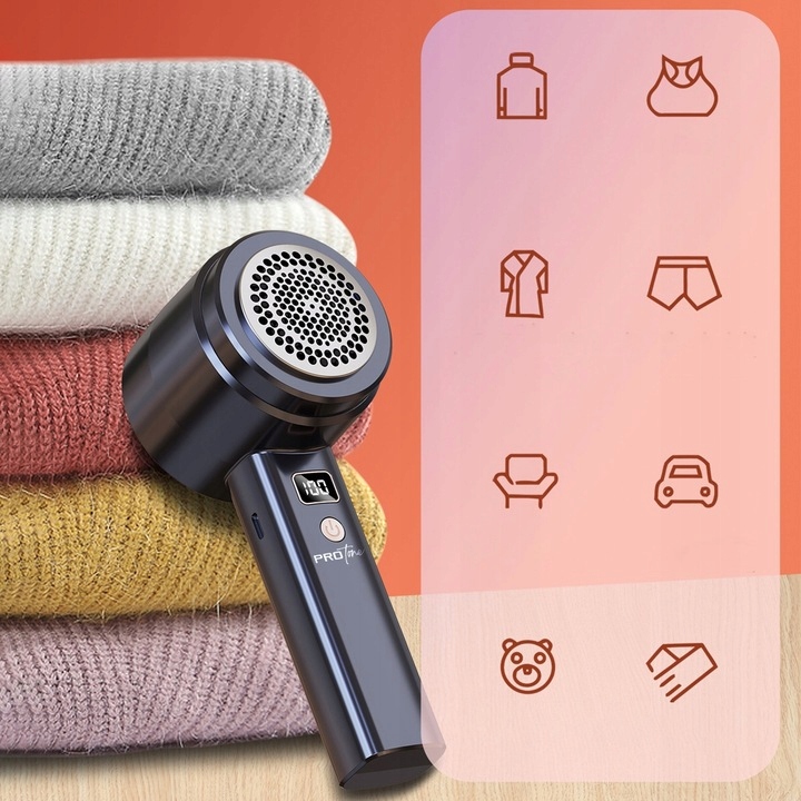 GOLARKA DO UBRAŃ TAPICERKI 8W AKUMULATOROWA 2 OSTRZA +LED +SUPER 3-SPEED Załączone wyposażenie ładowarka pojemnik