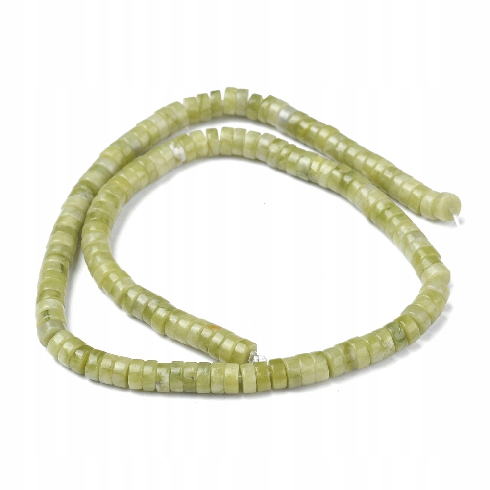 Korálky Přírodní Jadeit Xinyi, Heishi, Disk, 6x3mm, 115ks/37.5cm/nit