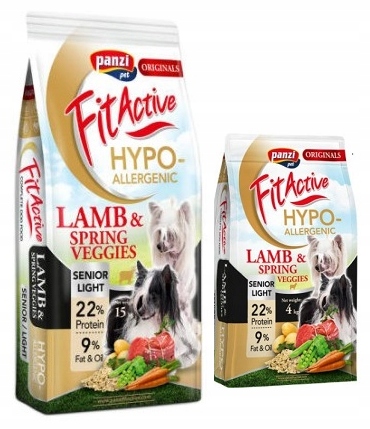 Levně Fit Active Dog Hypoallergenic Light Senior Lamb Monoproteinová 15 kg 4 kg