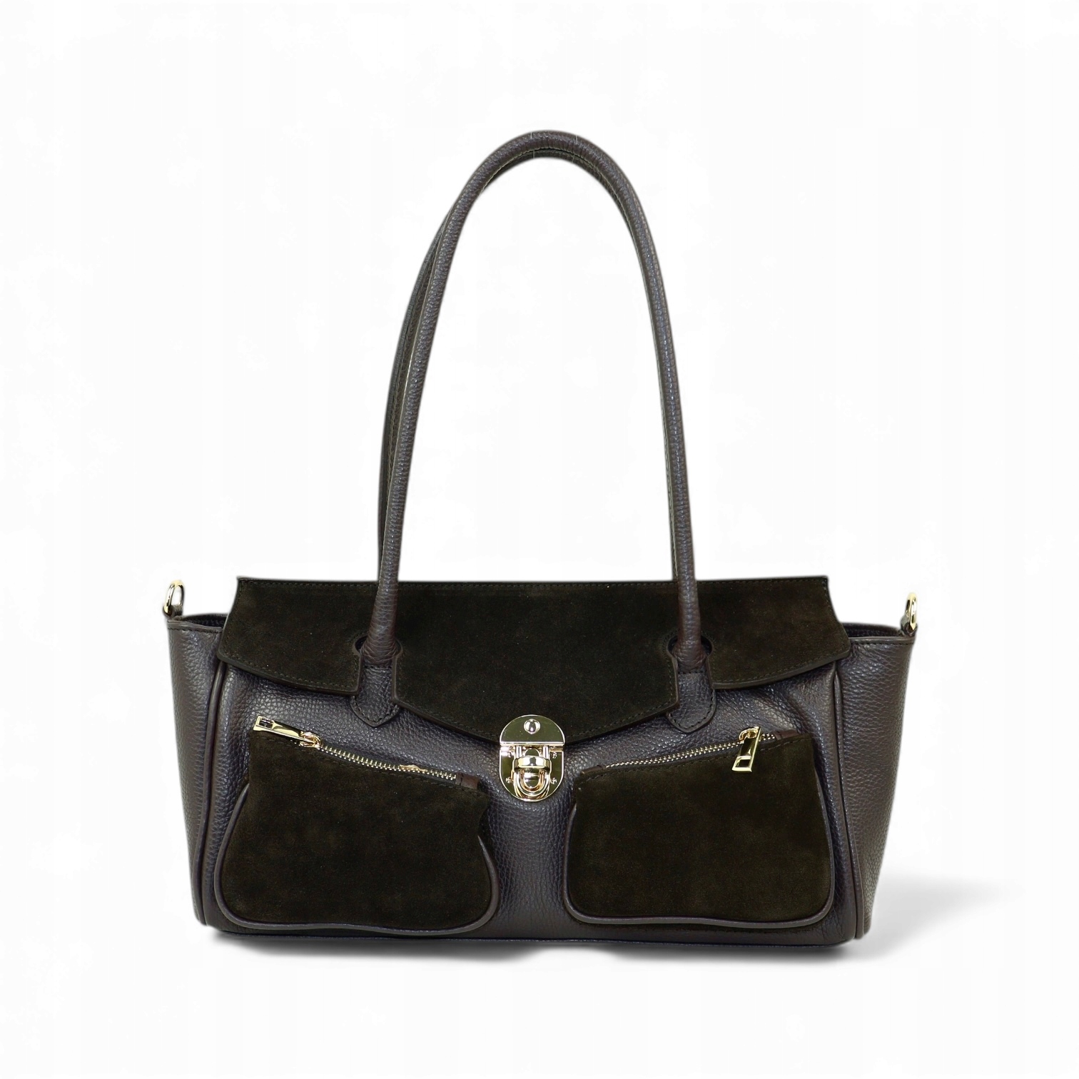 Kožená kabelka Prisca-M Espresso Klasická elegance pro ženy