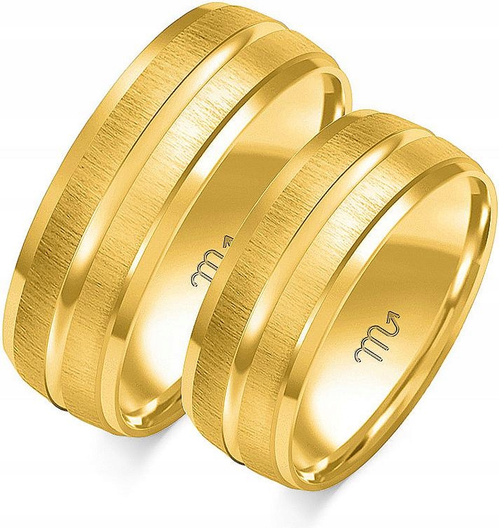 Zlatý snubní prsten gravírovaný 585 r 32 33 34 pro ženy, pánská kolekce