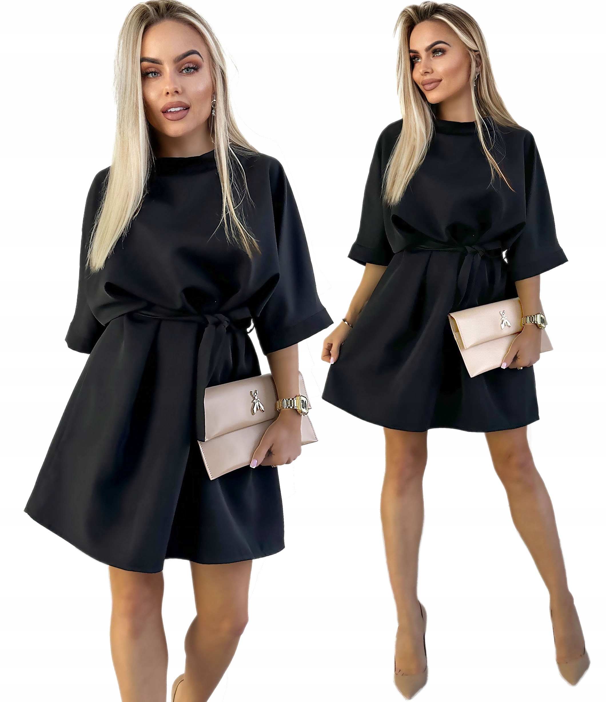 Sukienka Damska kimono luźna modna pasek chrzciny wesele XL Alaya