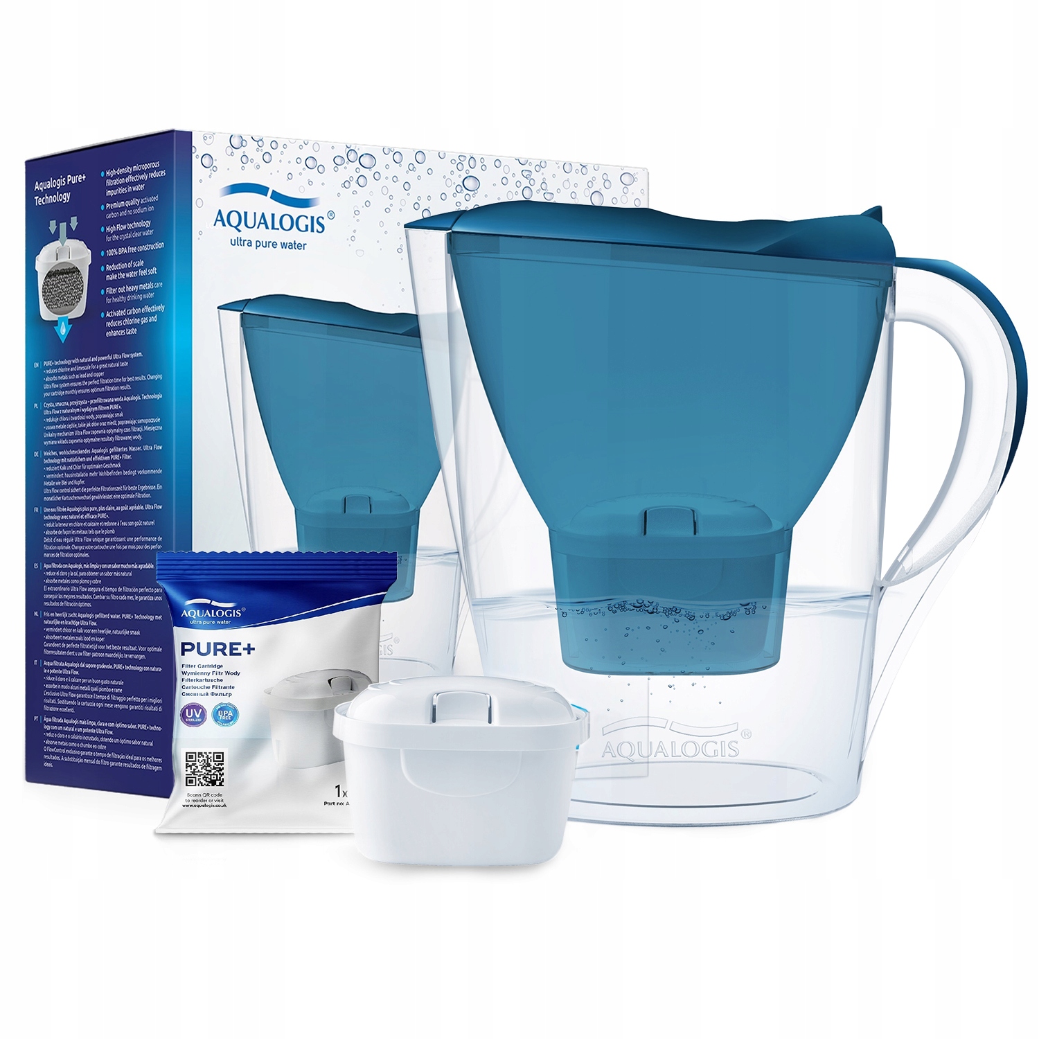 Aqualogis Harmony 2.6L Dzbanek Filtrujący Niebieski filtr