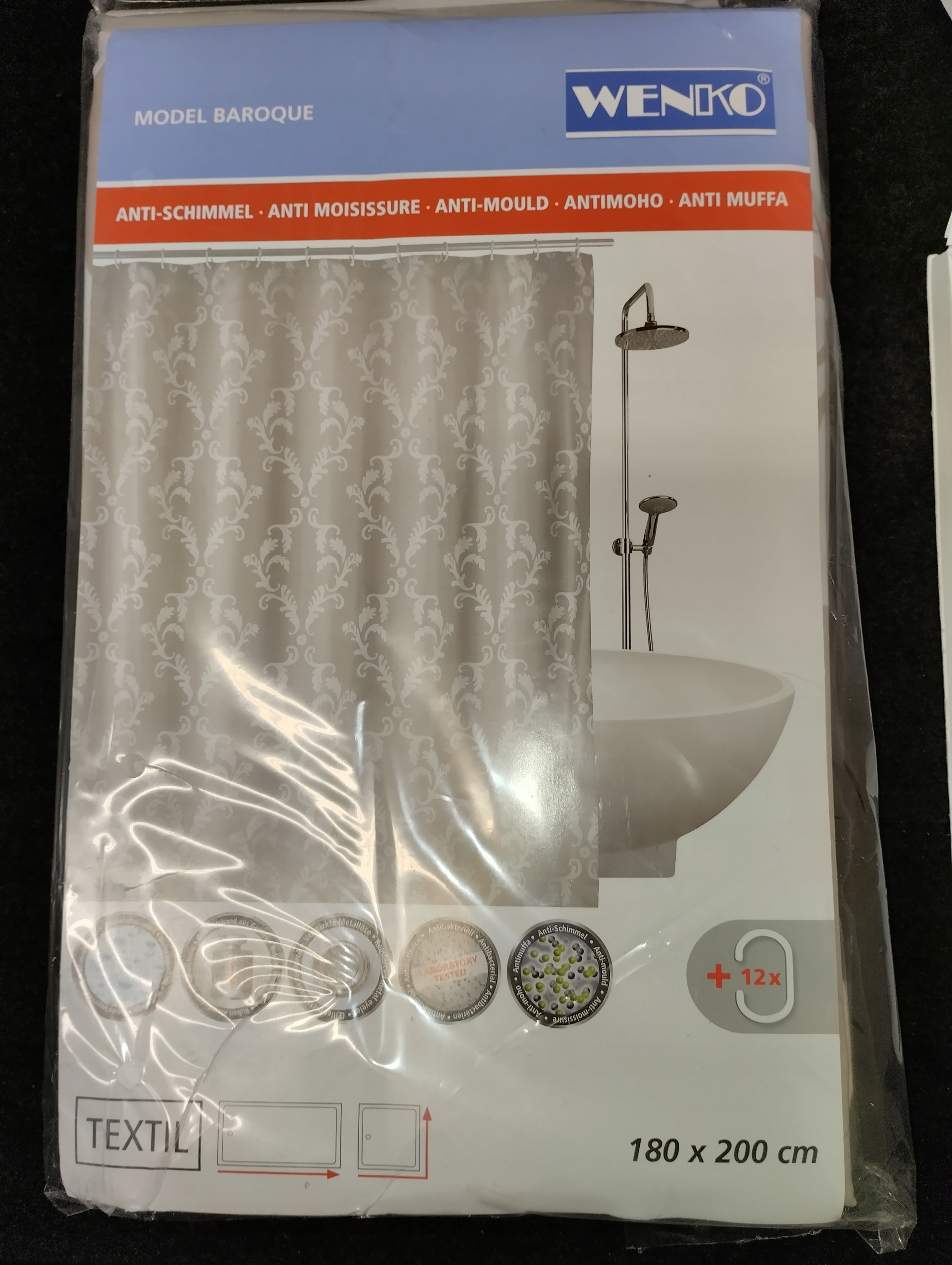 Textilní sprchový Závěs Wenko 180 x 200 cm