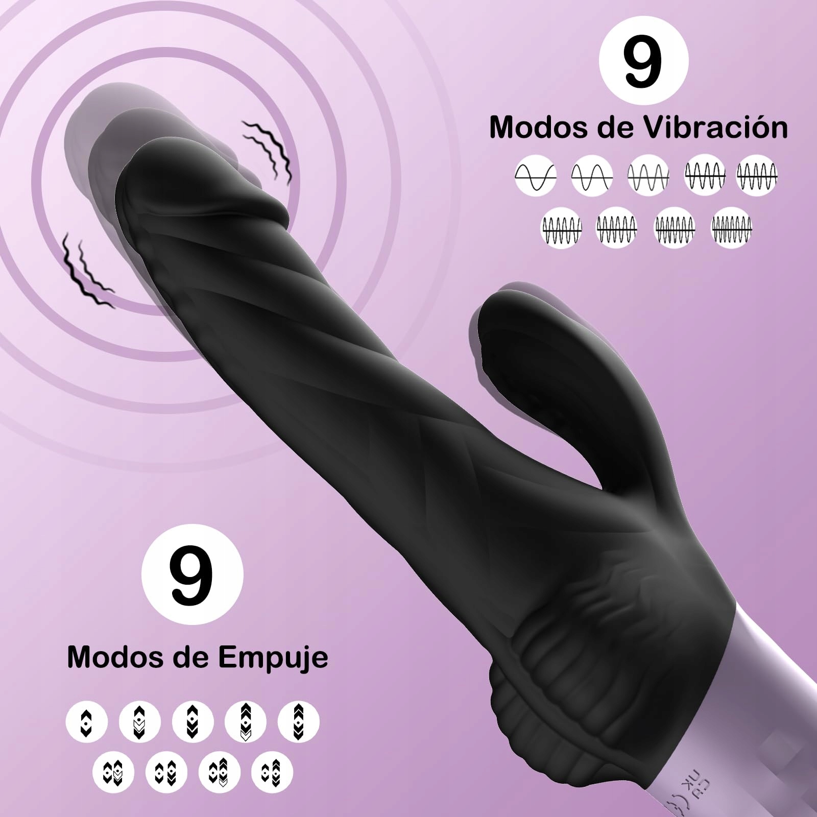 VIBRATION Wibrator Dla Kobiet Z Funkcją Pchającą 9 Trybów G Punkt Klitoris — miniatura 2