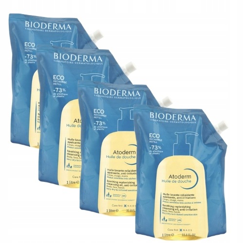 Bioderma Atoderm Olejek Pod Prysznic Zapas 4 x 1000 ml Skóra Sucha Atopowa