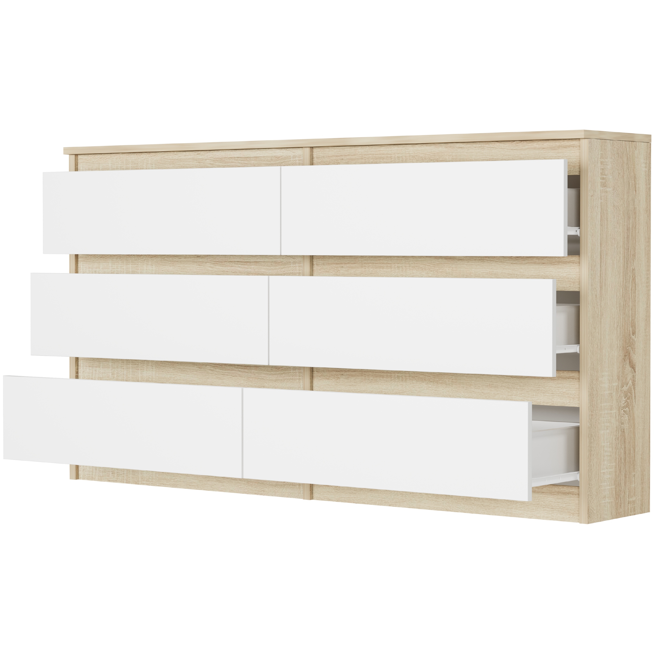 KOMODA 140 CM SZAFKA 6 SZUFLAD PROD PL R-140 MIX SONOMA
