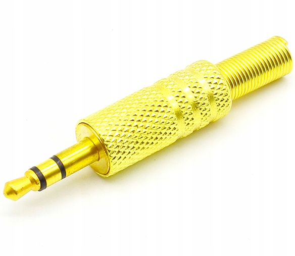 

Wtyk jack 3.5mm stereo słuchawkowy złoty metalowy