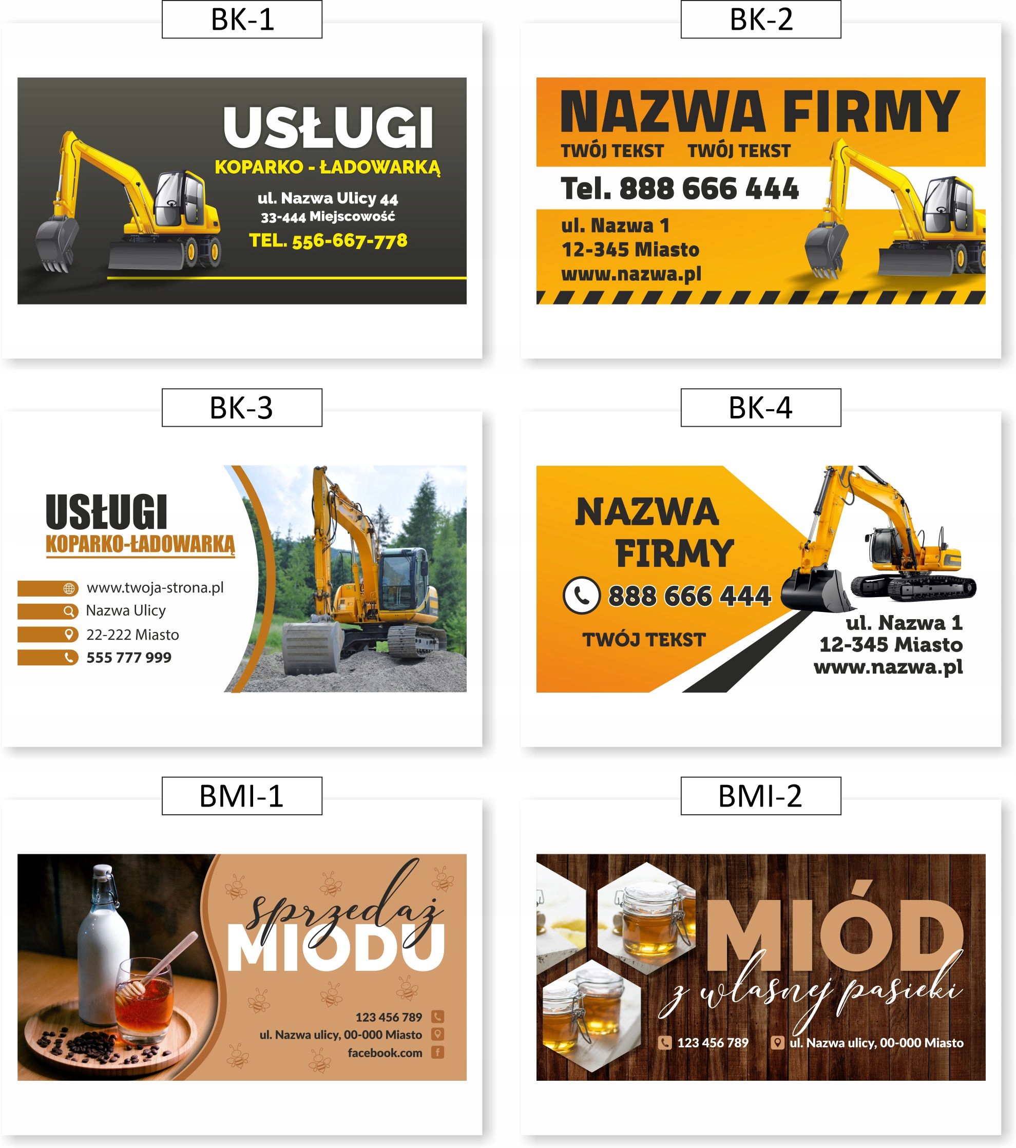 BANER REKLAMOWY 2x1m BANER Z WYDRUKIEM budowlany usługi koparką SZABLONY Oczkowanie co 50 cm