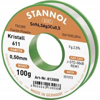Pájecí drát 0,5 mm, 100 g s tavidlem Stannol 813008