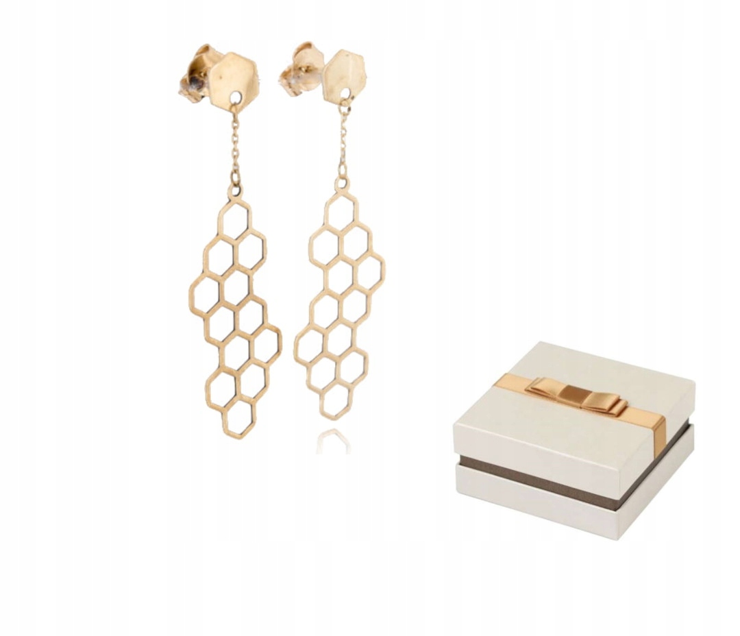 Zlato 585 Zlaté Náušnice Medové plátky 14 karátů KZ07