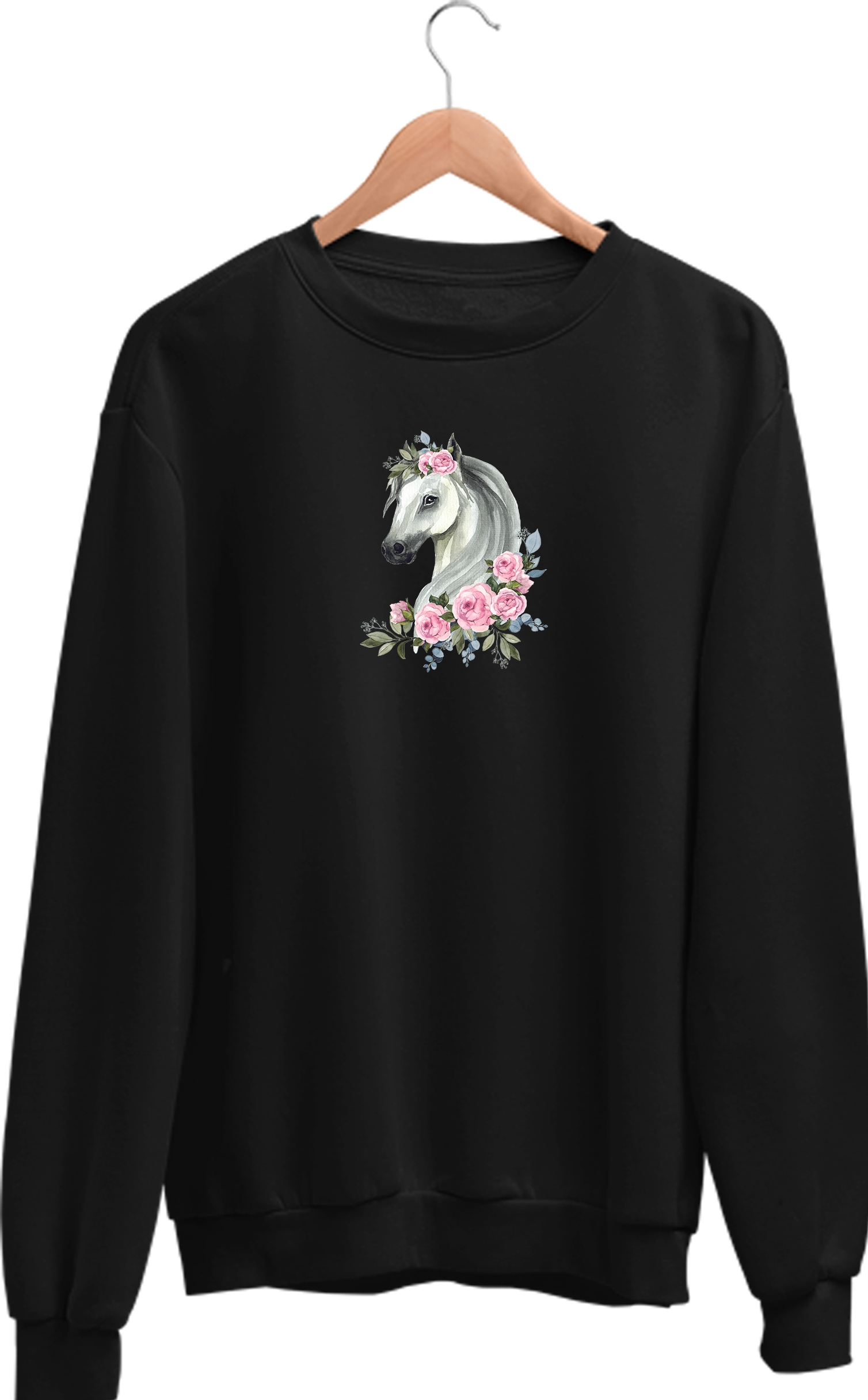 

Bluza Koń Kwiaty Czarna 1 M