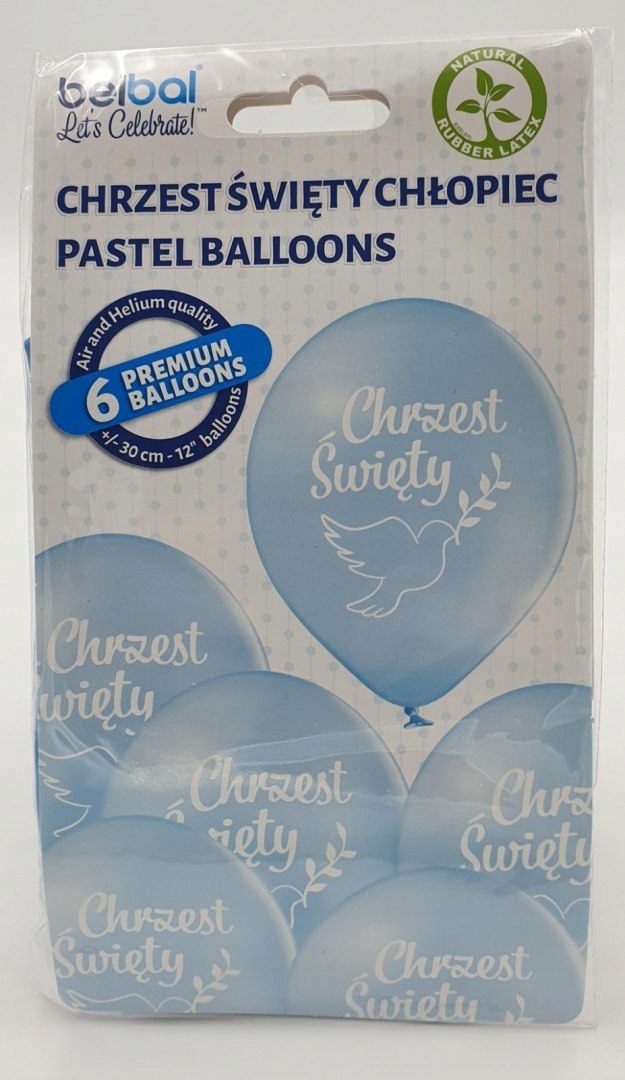 balony 30 cm Chrzest Św. niebieskie 6szt. — 3