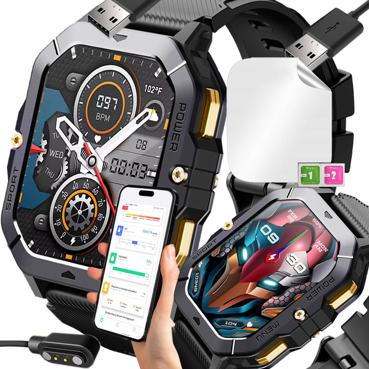 Chytré Hodinky Hodinky Menu Pánské Připojení Pl Puls Watch Velká Baterie