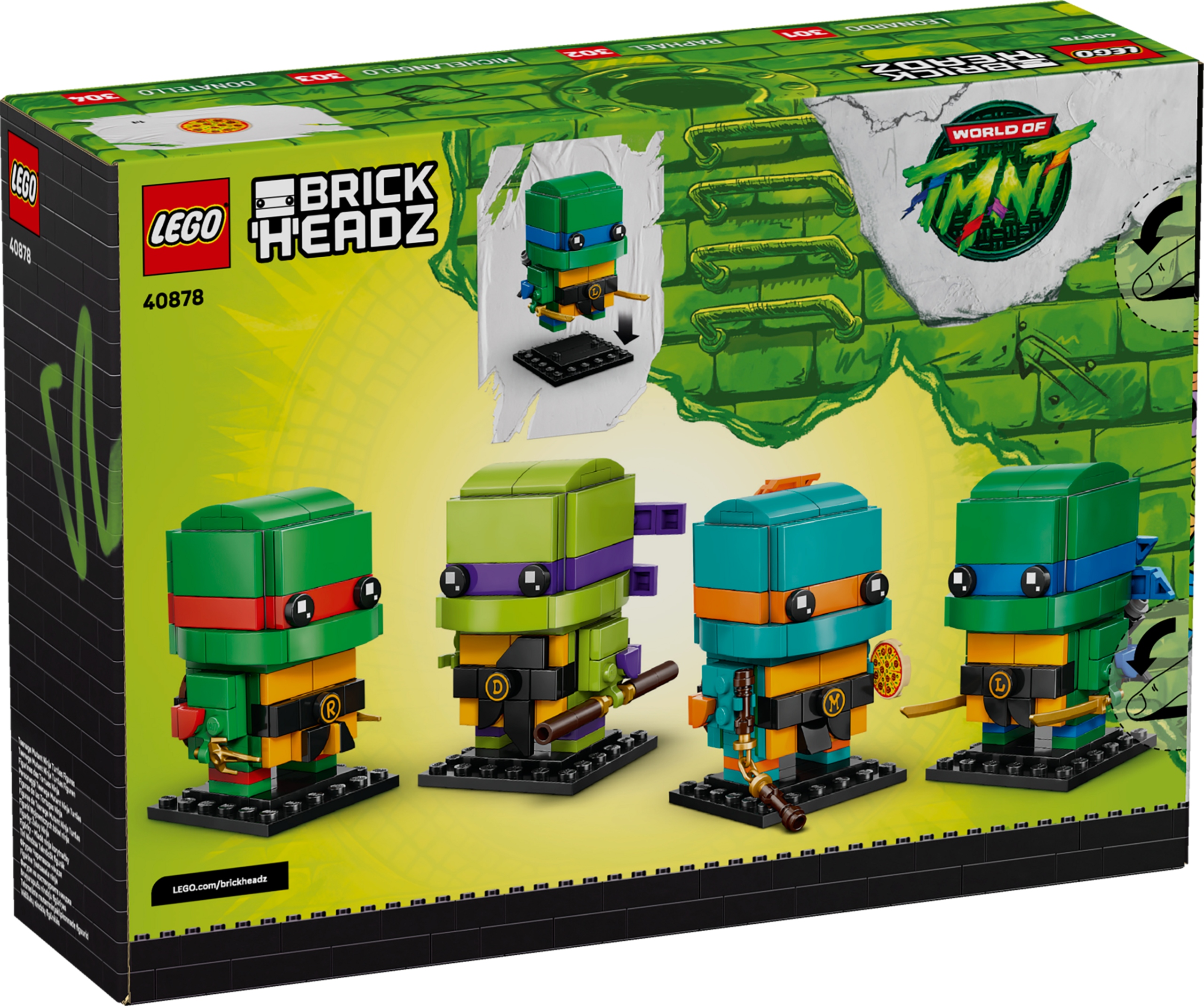 Lego BrickHeadz 40878 Figurki Wojowniczych żółwi ninja