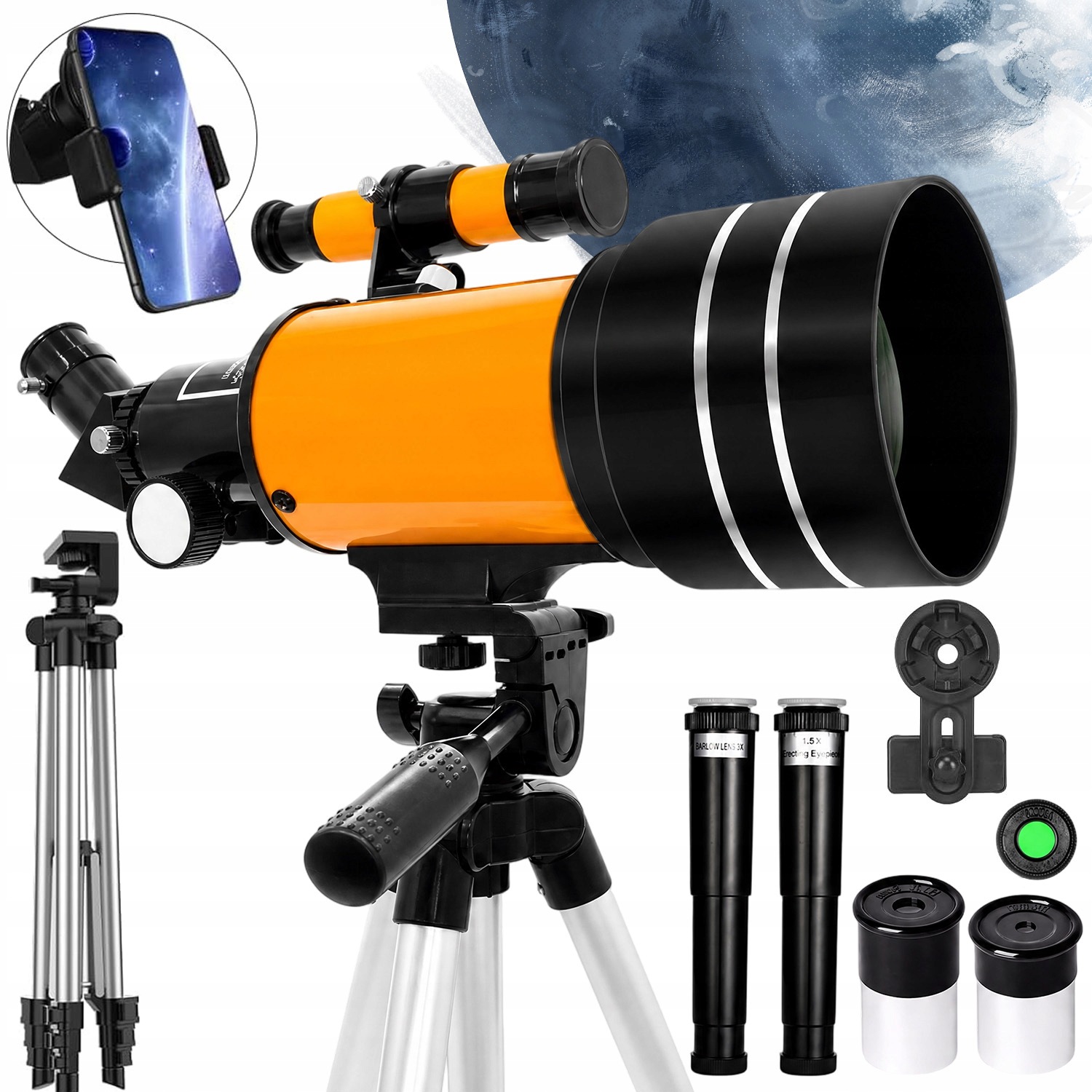 Dětský Astronomický Teleskop 70 MM 300 MM Dalekohled Sada Se Stativem