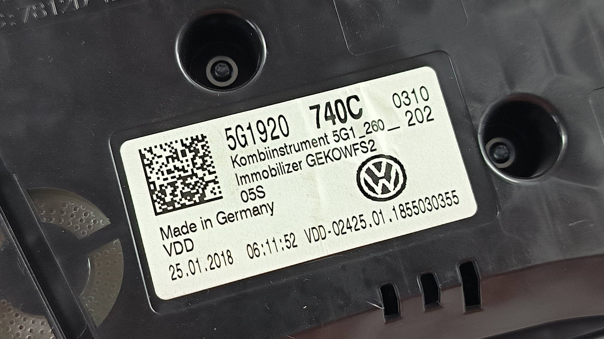 dials clock 5G1920740C VOLKSWAGEN GOLF VII LIFT