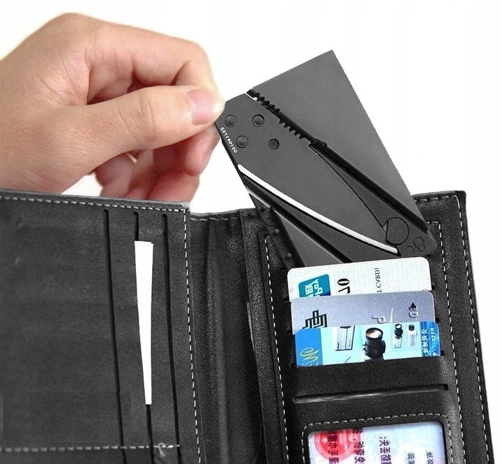 NÓŻ ROZKŁADANY SKŁADANY KARTA SURVIVAL KREDYTOWA CAMPING WYPRAWA PODRÓŻ Marka BSH ADVENTURE