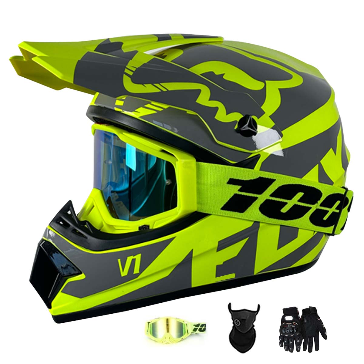 Motocyklová Přilba Lehká Enduro Quada Brýle Rukavice Maska M