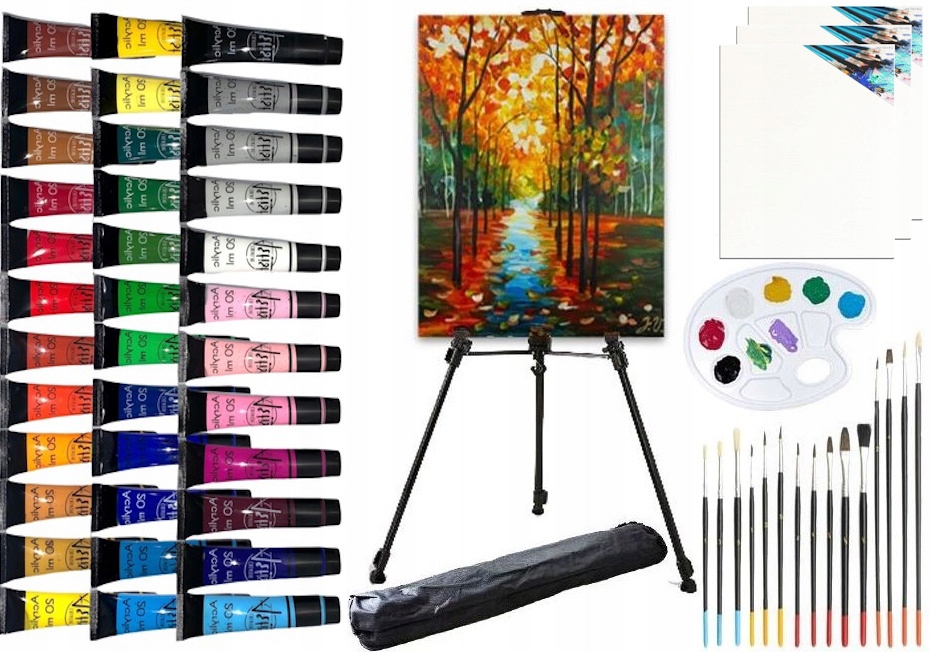 Malířská Sada Malířské Plátno Stojanová Barva #36