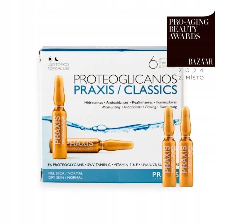 Sérum pro pleť Praxis Hydratační ampule s proteoglykany proti vráskám 6ks