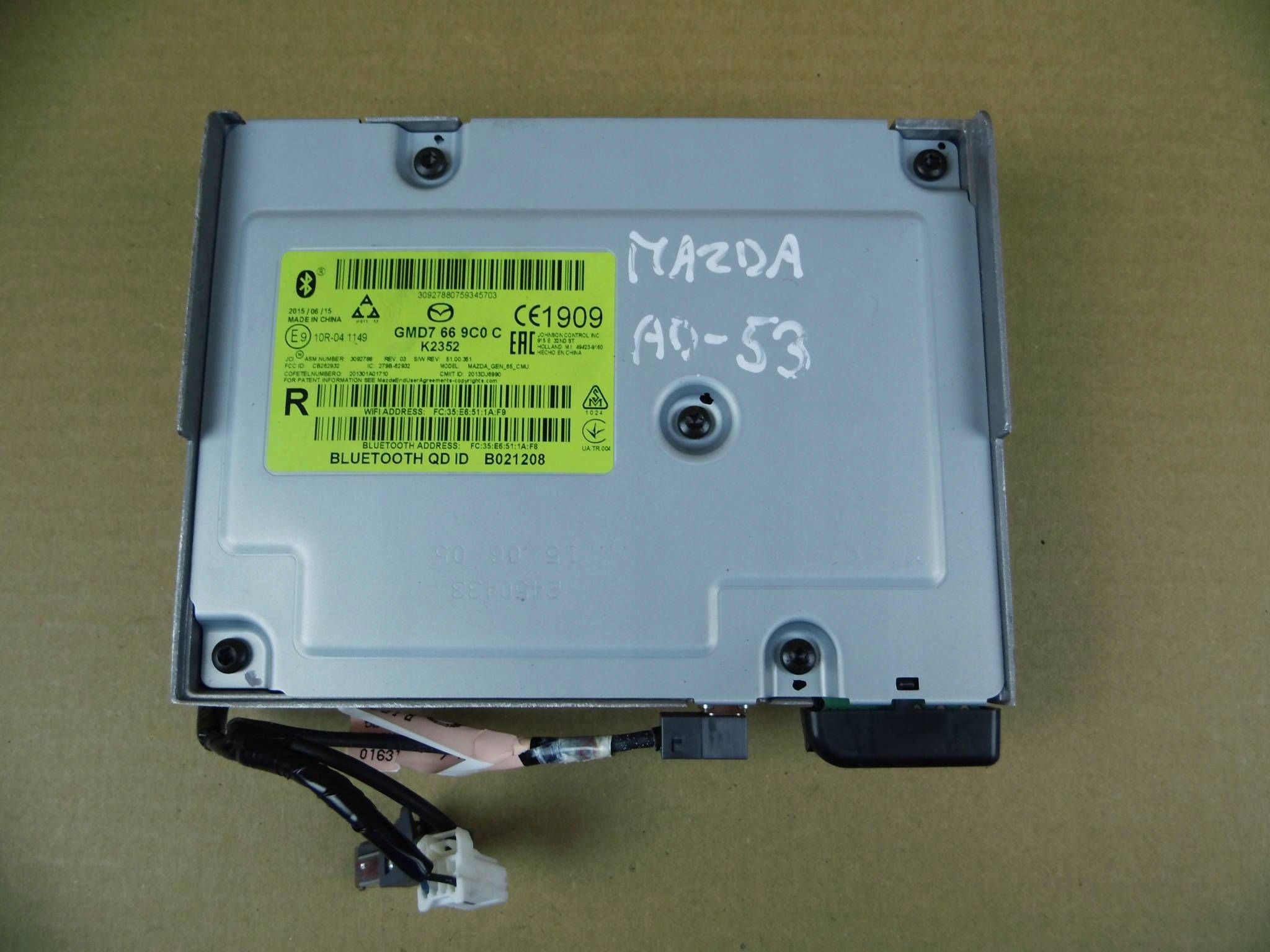 Mazda 6 GJ CX-5 KE module control unit navigation devices GMD7669C0C