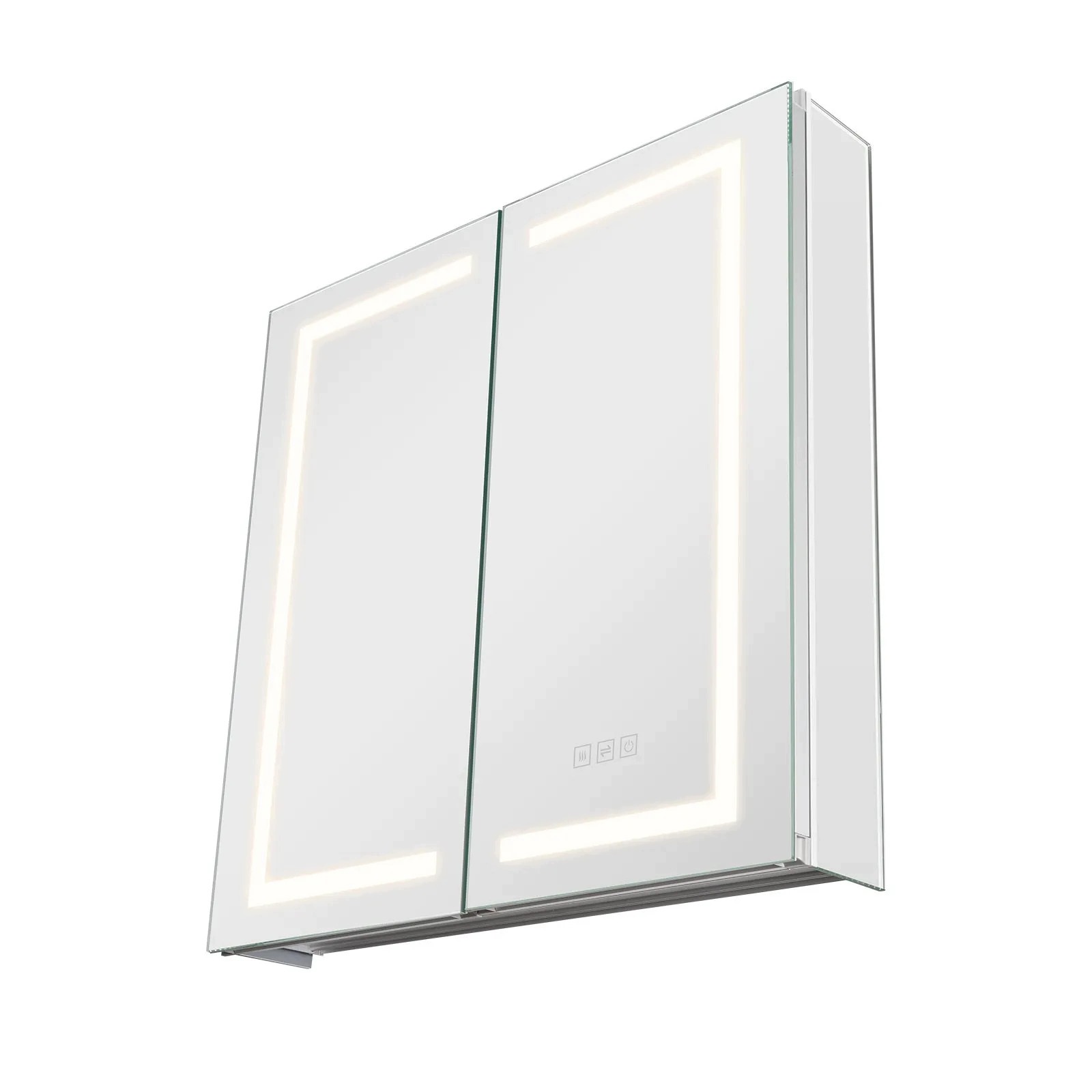 Prémiová kúpeľňová zrkadlová skrinka Led 65 x 65 cm Hd 3 farby Hd odmrazovanie