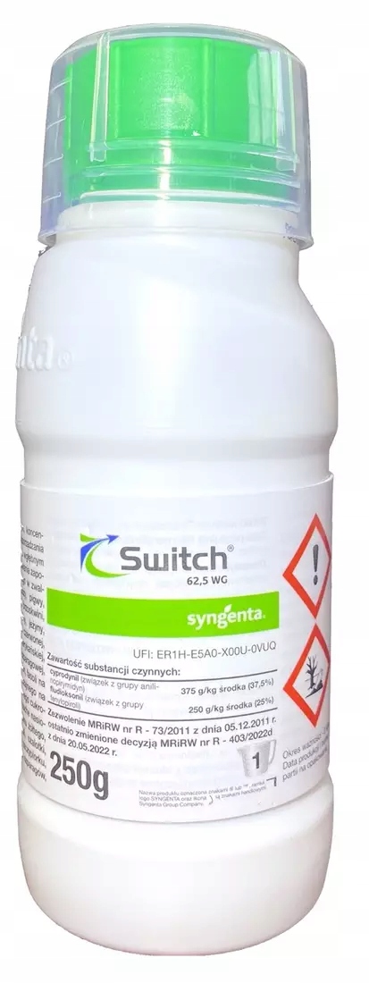 Switch 62,5WG 250g Syngenta grzybobójczy, warzywa, owoce, działanie wgłębne
