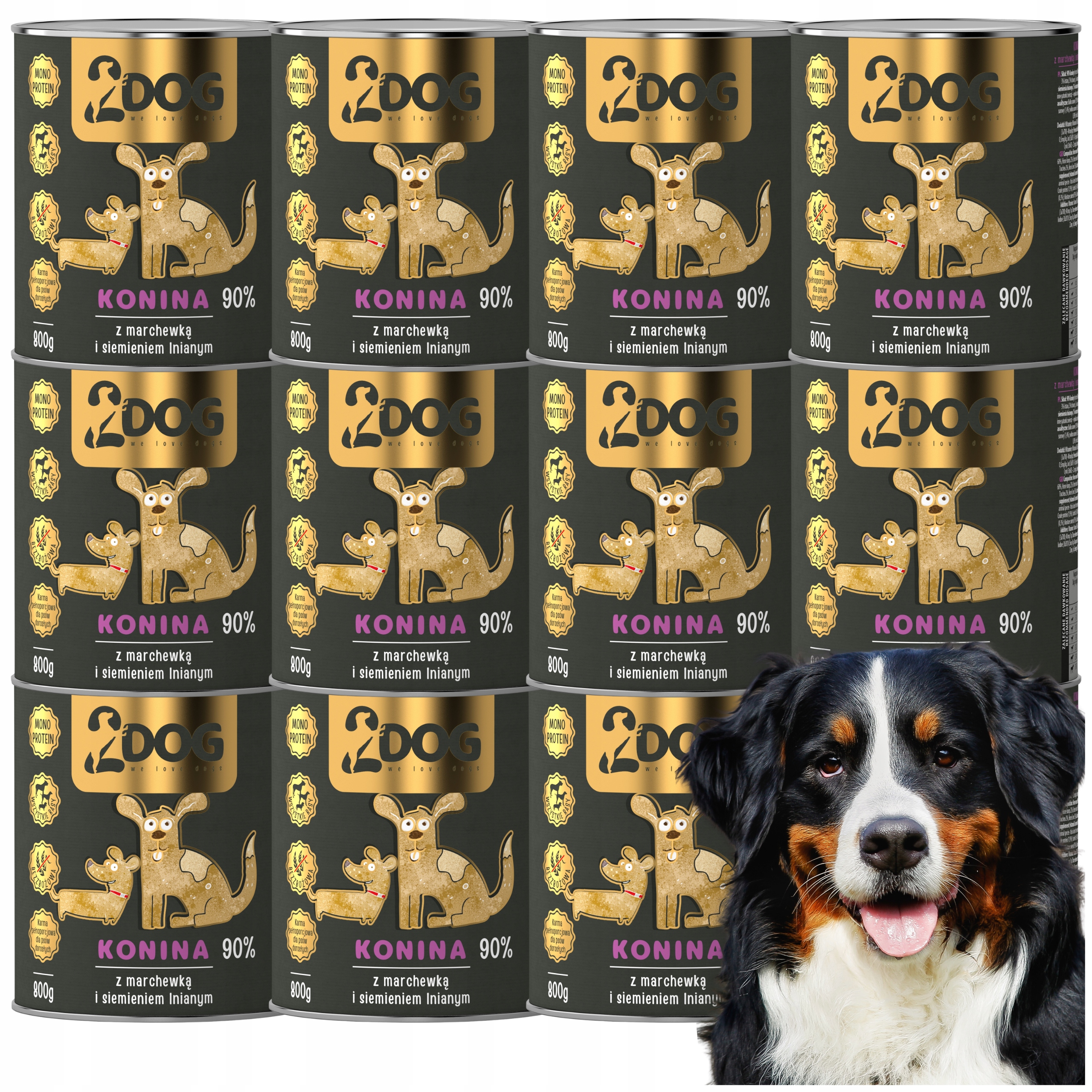 Levně Vlhké krmivo pro psy koně se semínkem 800 g Monoproteinové Hypoalergenní