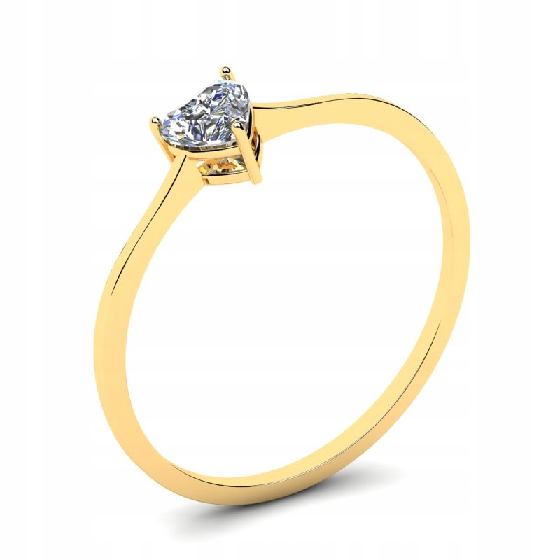 

Pierścionek Złoty Serce Z Cyrkonią 4MM