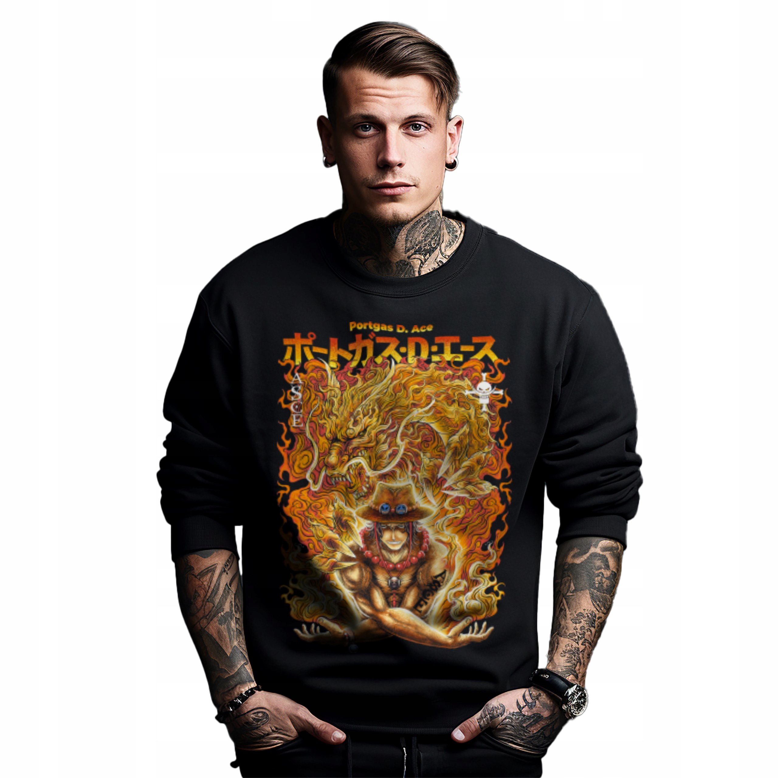 Mikina s potiskem Anime Portgas D. Ace