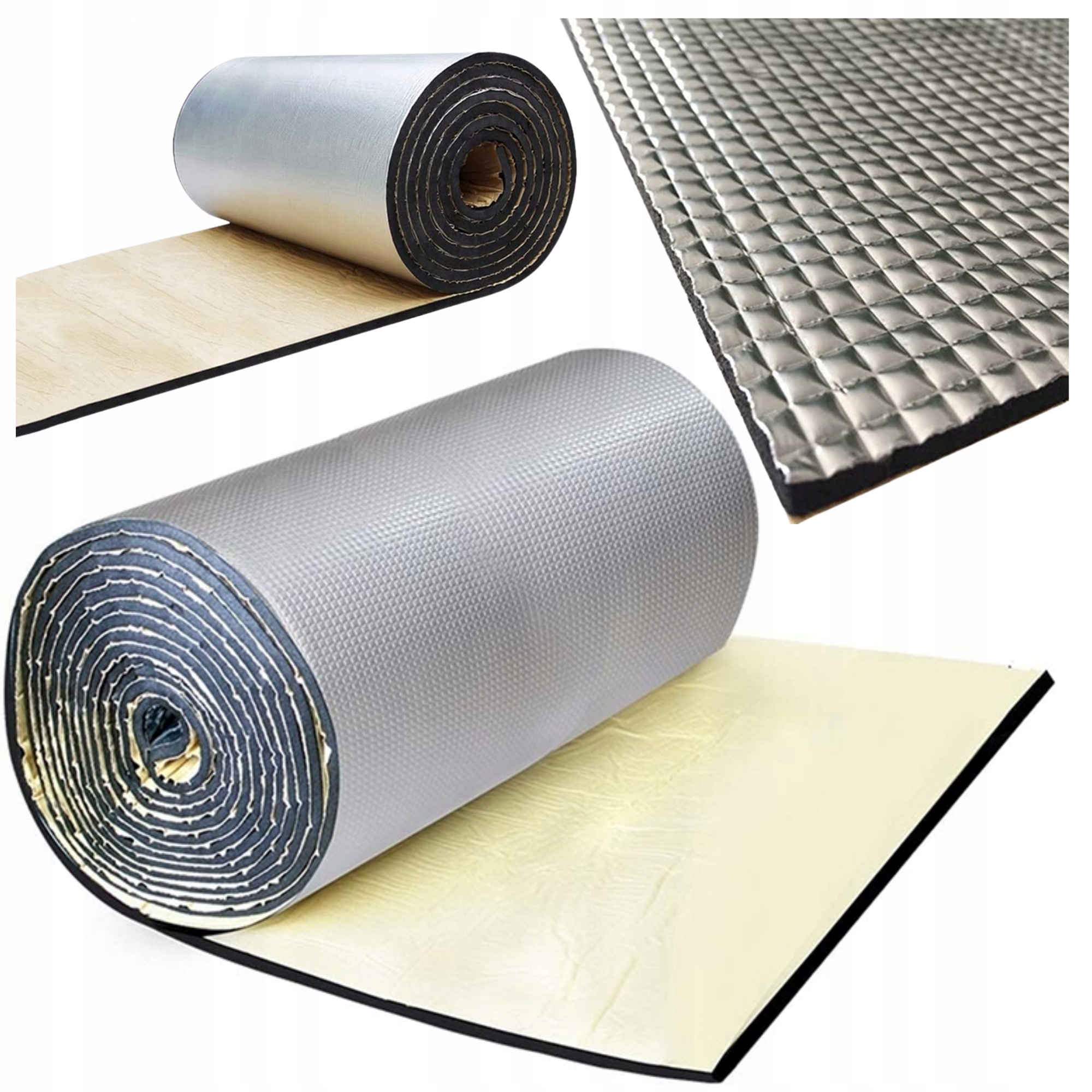 Pianka kauczukowa Abm termoizolacyjna z klejem z folią Alu 13mm 100x100cm