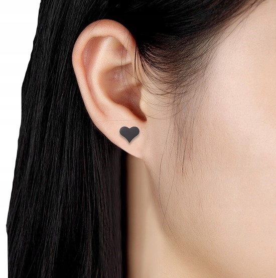 

W15 Wkrętki K.czarny Serce Stal Chirurgiczna