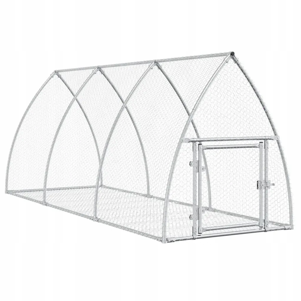 Prostorný výběh pro králíky z pozinkované oceli, 105x300x120 cm, stříbrný