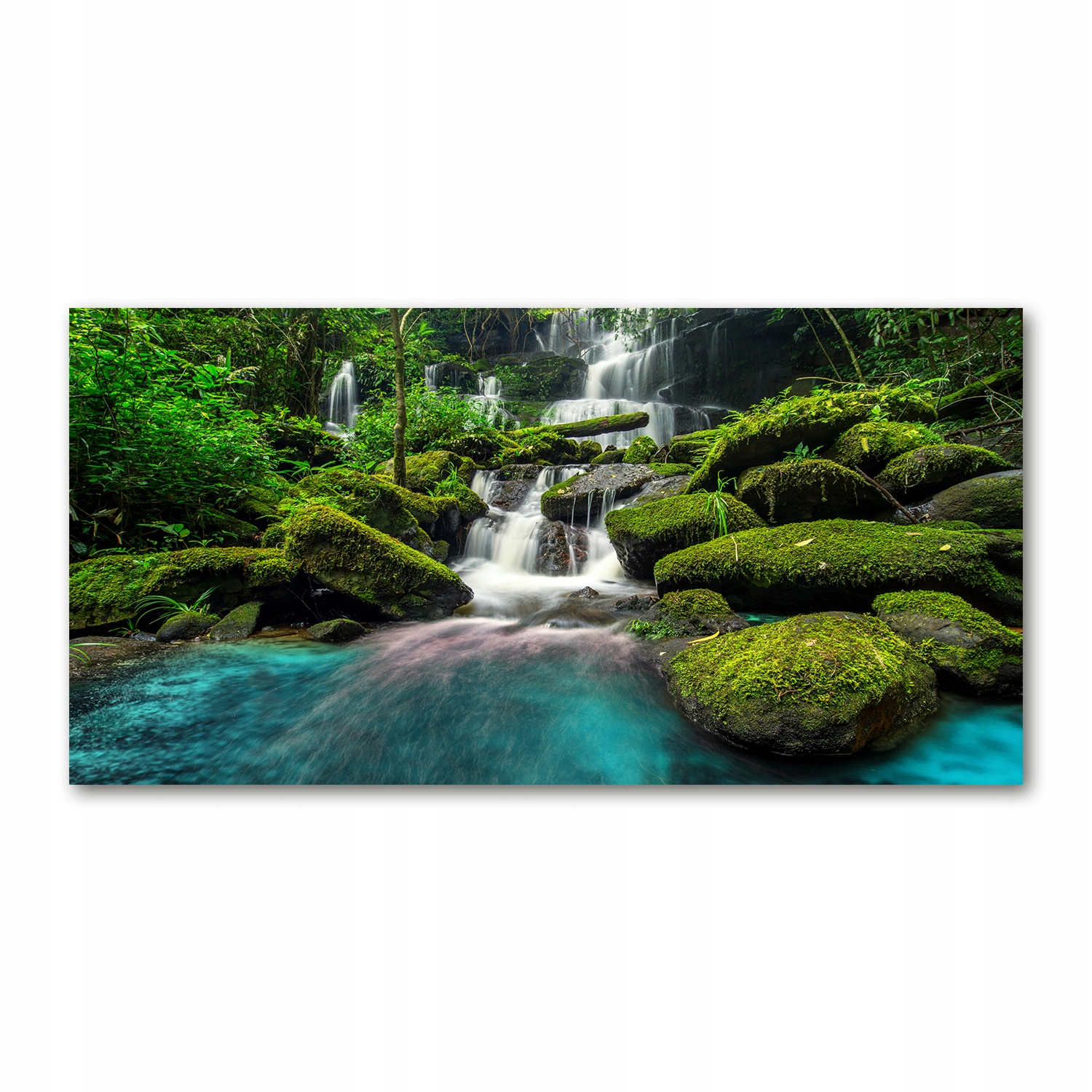 Fotoobraz sklo akryl Vodopád v džungli 120x60 cm